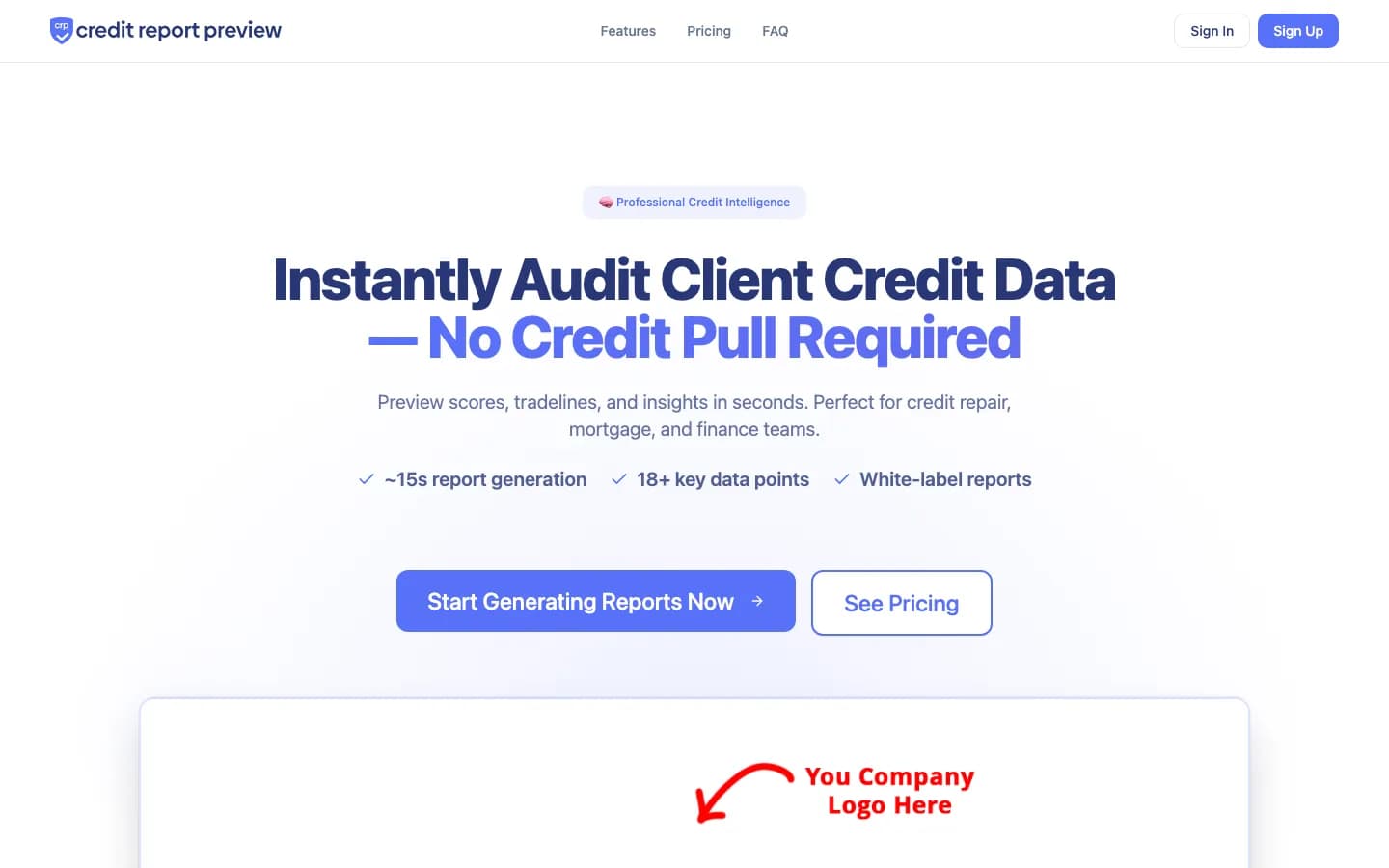 AI-powered credit report analysis tool built by Cursive