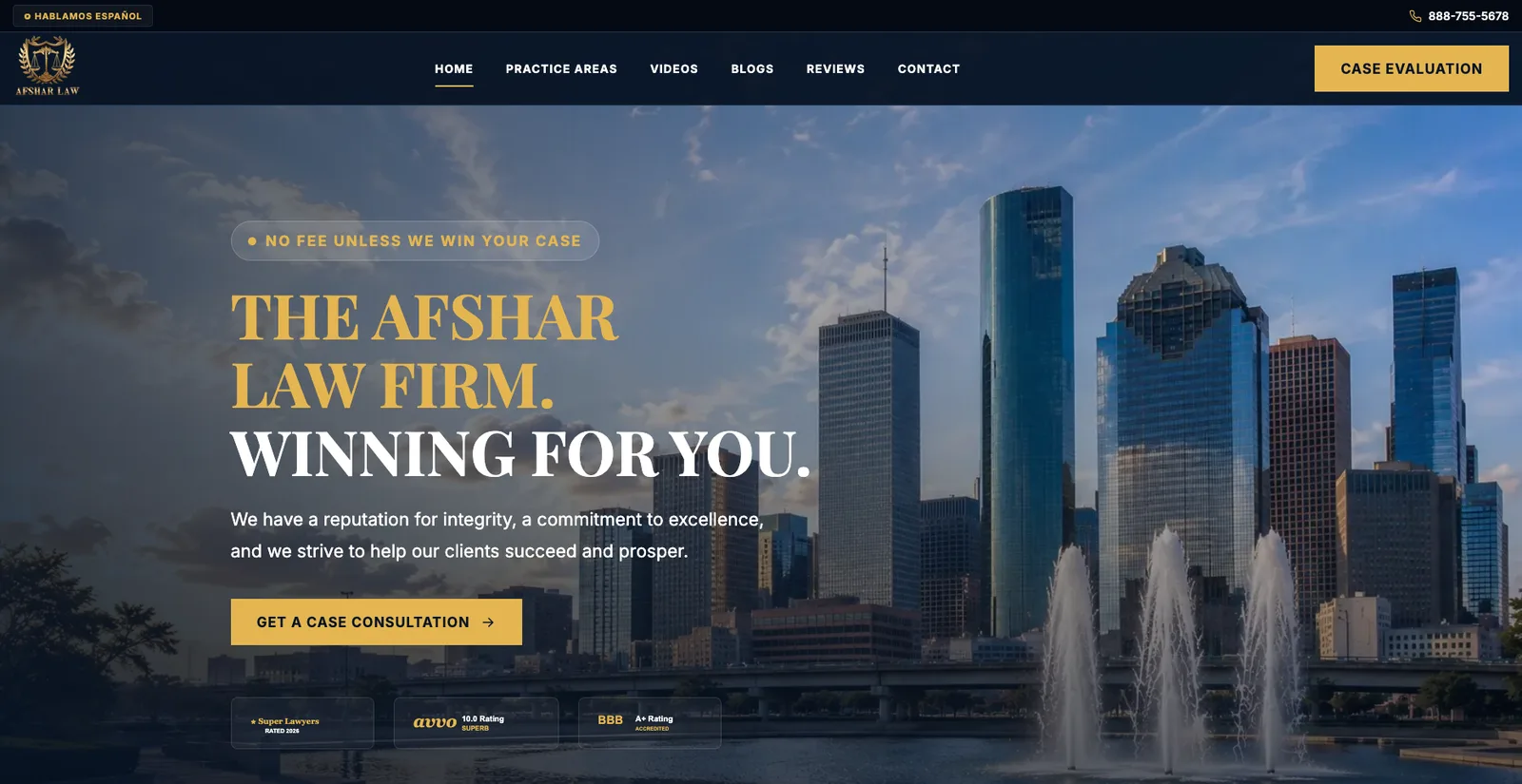 The Afshar Law Firm website